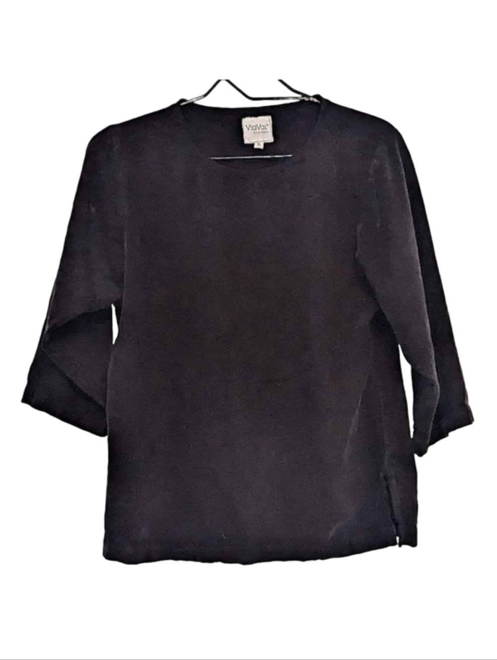 Vintage Natural Fiber 3/4 Sleeve Blouse